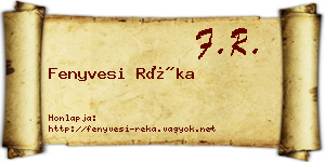 Fenyvesi Réka névjegykártya