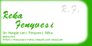 reka fenyvesi business card
